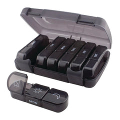 Ezy Dose Pill Organizer Weekly 3x/Day Medtime Planner Black