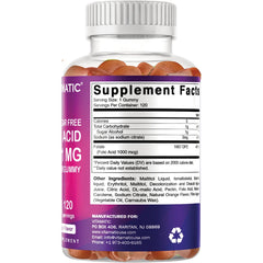 Sugar Free Folic Acid Gummies - Natural Orange