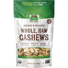 Certified Organic Whole, Raw Cashews - Unsalted