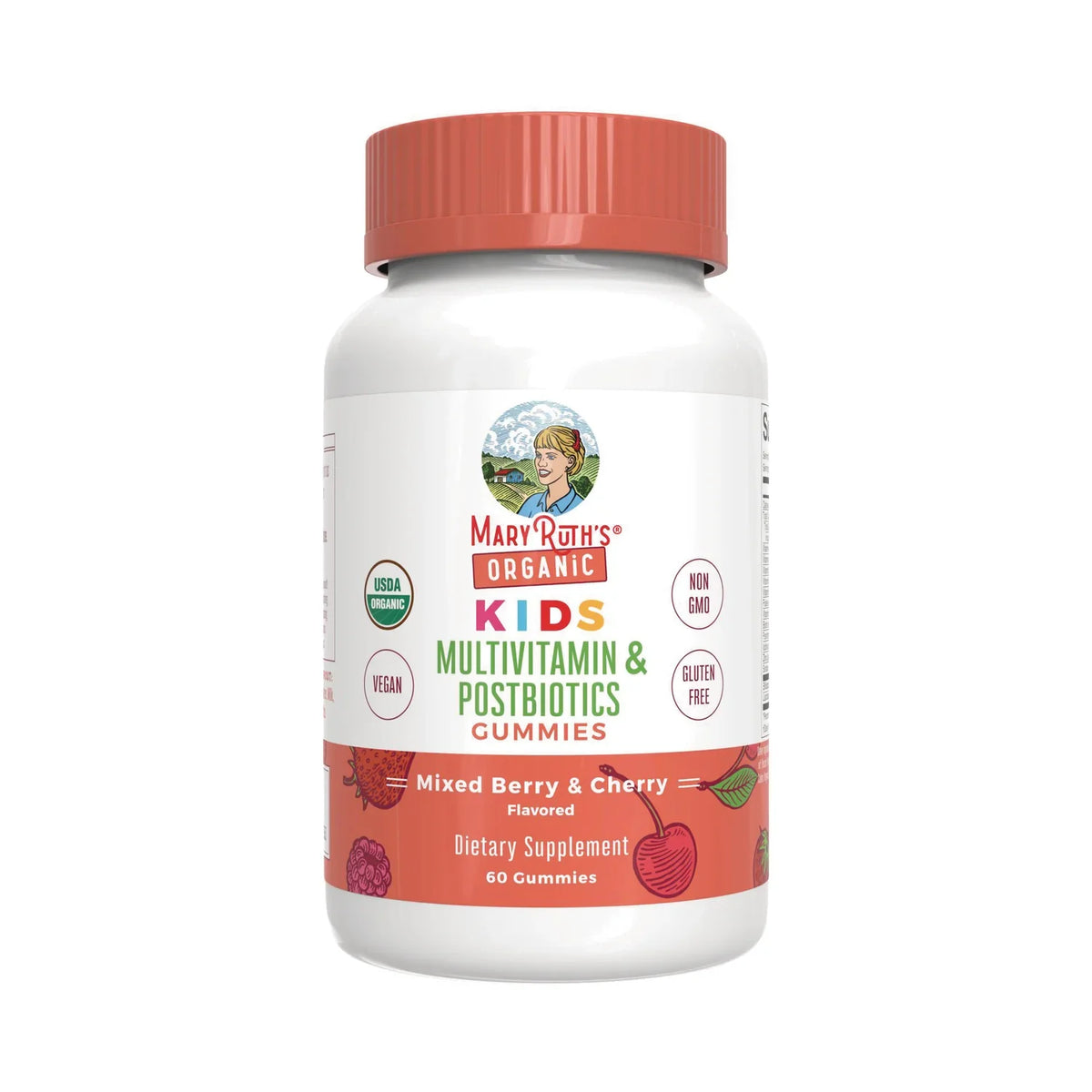 Organic Kids Multivitamin & Postbiotics Gummies - Berry & Cherry