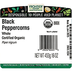 Organic Whole Black Peppercorns