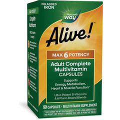 Alive! Max 6 Potency Adult Complete Multivitamin - No Added Iron