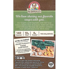 Organic Lentil Vegetable with Kale Soup